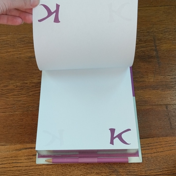 Tri-Coastal Design K Monogram Notepad with pencil - Picture 4 of 5
